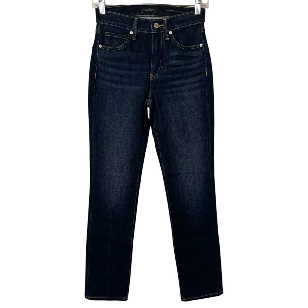 Banana Republic Premium Denim High Rise Slim Jeans Womens 25 Dark Wash like new